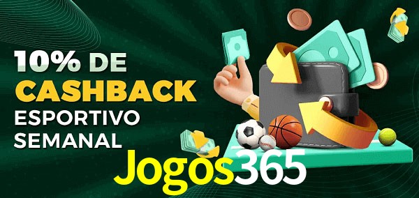 10% de bônus de cashback na Jogos365